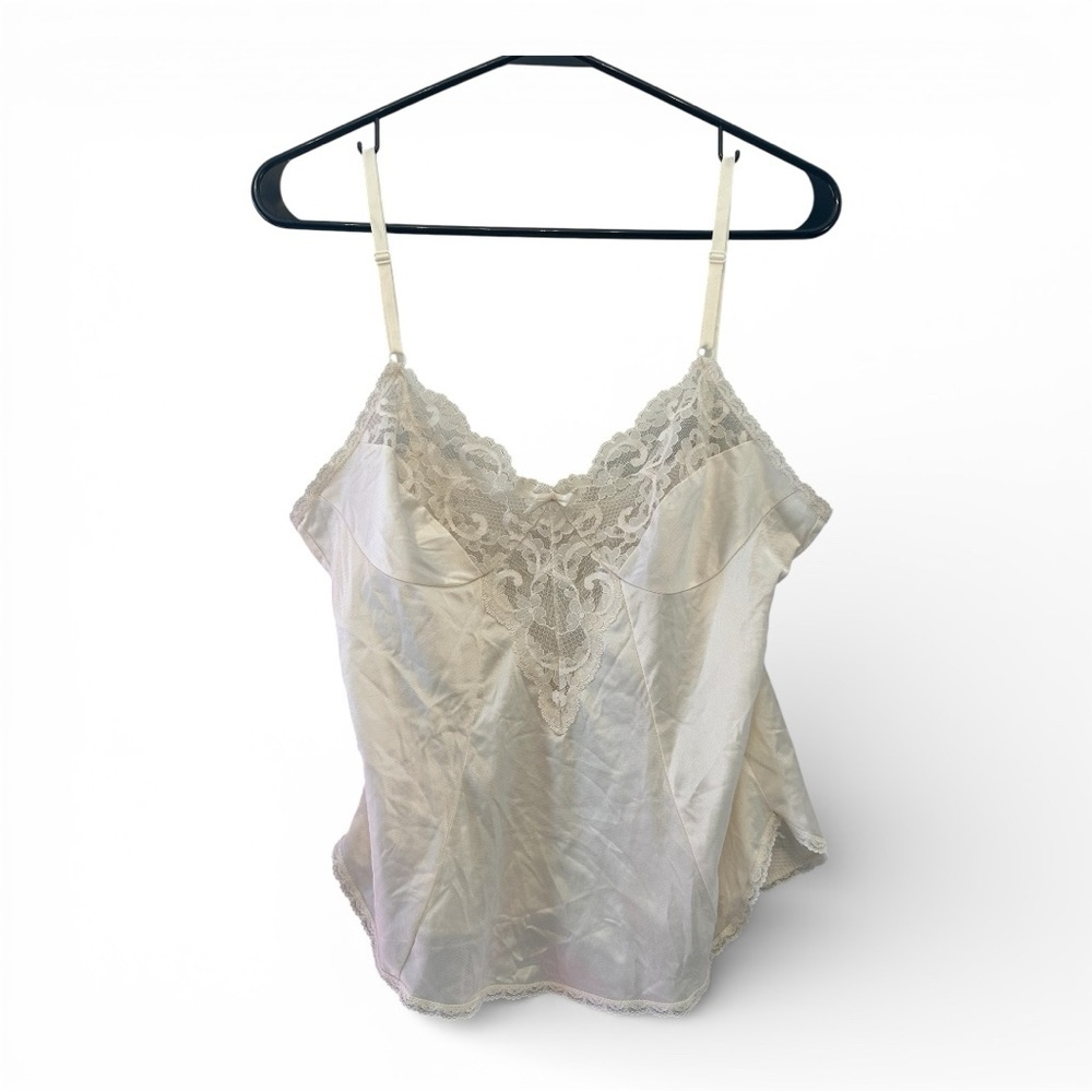 Vintage 70’s “Isn’t it Divine?” By Sears Cream Lace & Bow Camisole Size XS/S